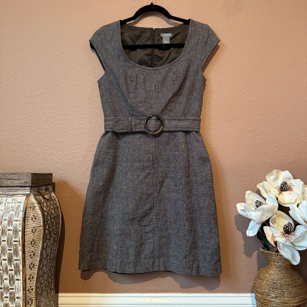 Ann Taylor Charcoal Belted Mini Dress